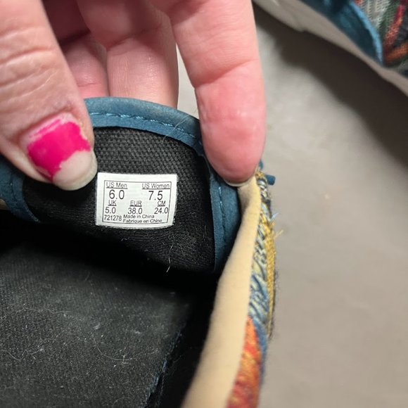 Vans Size 7.5 Dark Teal Geometric Print - Picture 7 of 7